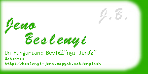 jeno beslenyi business card